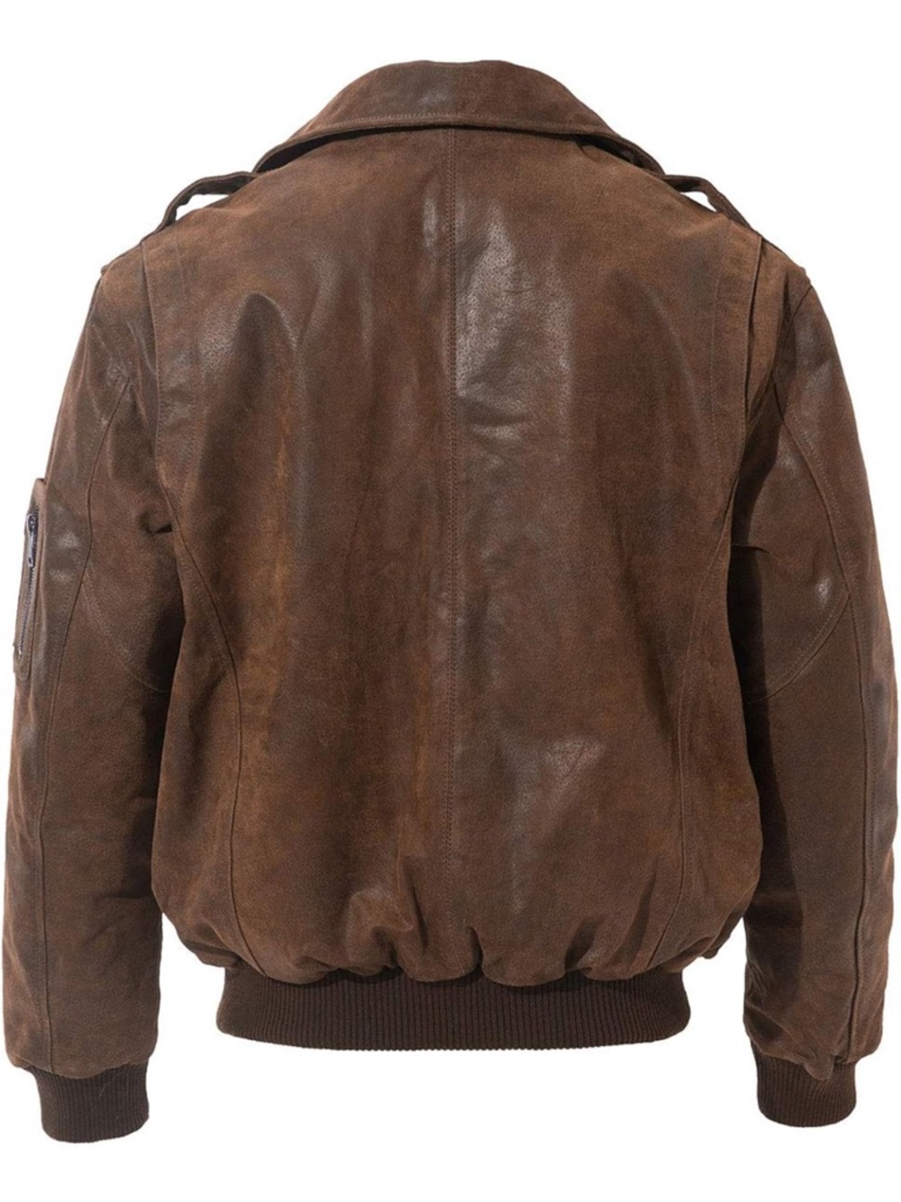 Men's Brown Suede Bomber Jacket - Picture 3 of 8